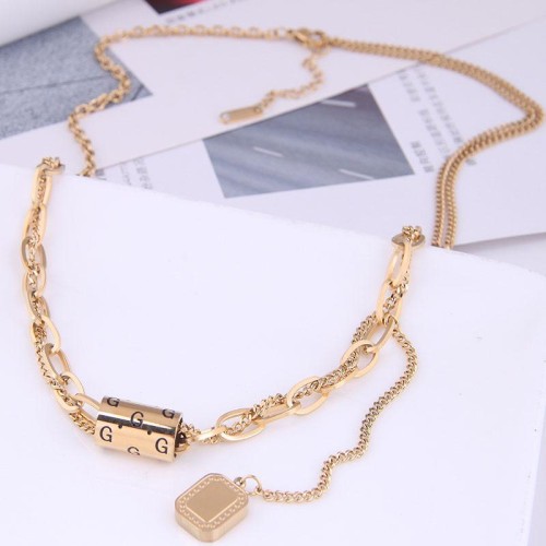 occidental style fashion concise sweet temperament titanium steel short style necklace
