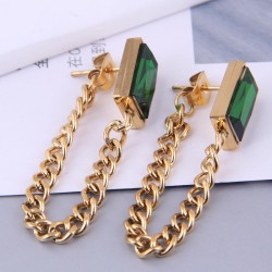 Korean style fashion sweetO concise color gem temperament personality earring ..