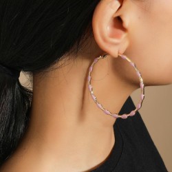 occidental style fashion brief wind Alloy enamel earrings personality exaggera..