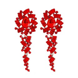 UR occidental style exaggerating fashion fully-jewelled long style earrings