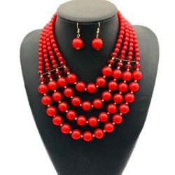 occidental style exaggerating color imitate Pearl necklace multilayer set