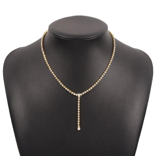 occidental style wind fashion brief chain  geometryY retro fully-jewelled personality creative necklace