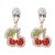 earrings occidental style brief personality fruits handmade diamond cherry ear stud earring
