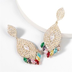 occidental style fashion exaggerating Alloy diamond Rhinestone geometry earrin..