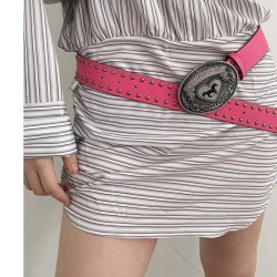  Cowboy wind retro belt woman beltyk color ornament