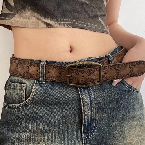 retro Embossing belt summer ethnic style belt collocationyk high