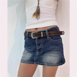  wind retro Rivet Embossing belt samll personality all-Purposeyk belt