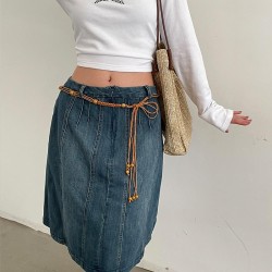 ethnic style weave rope slim personality tassel rope beads belt beltins wind m..