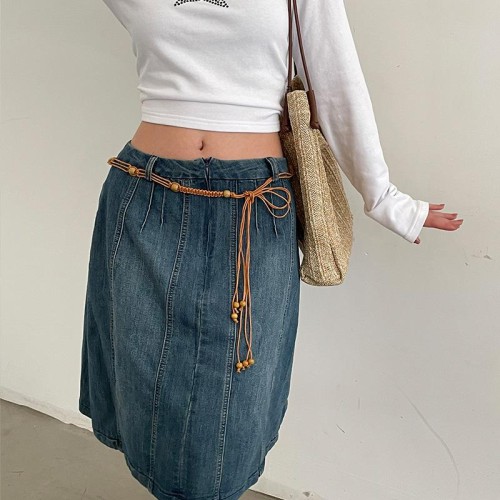 ethnic style weave rope slim personality tassel rope beads belt beltins wind more