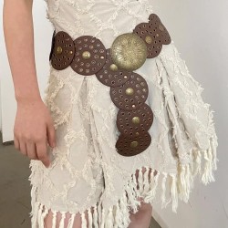  retro Round hollow Girdle Dress summer exaggerating accessories occidental st..