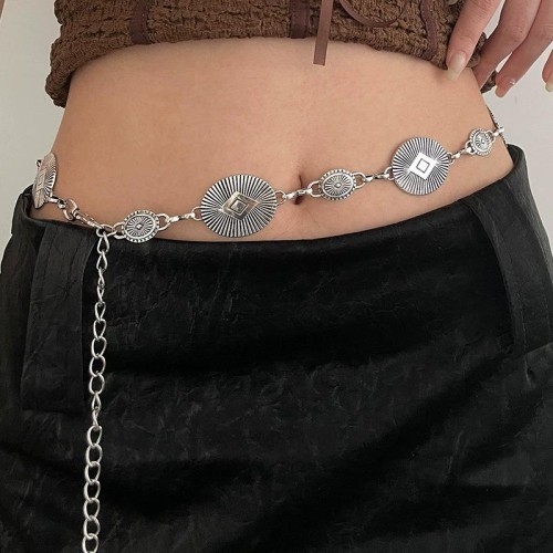 occidental style Oval Metal chain womanjk accessories belt summer ornament belt brief