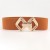 occidental style Girdle lady big beltPU ornament Dress retro hollow medium belt all-Purpose fashion