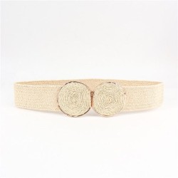 summer Tightness belt woman Straw Round buckle fashion Girdle ornament Dress m..
