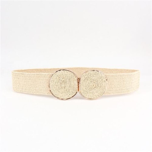 summer Tightness belt woman Straw Round buckle fashion Girdle ornament Dress multicolor