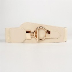 (60-80cm)( white)occidental style Girdle leather Metal buckle all-Purpose high..