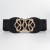 Double buckle head retro belt lady Tightness belt personality carving three punk Girdle ornament Cowboy big