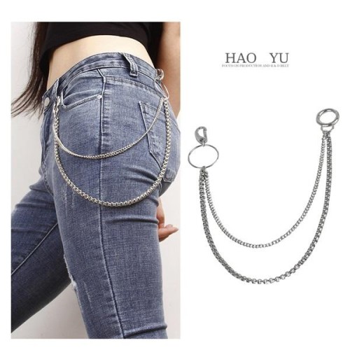 occidental style wind chain brief fashion buckle head Double layer chain punk style series