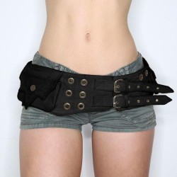  trend Cowboy wind Irregular buckle belt bag splice belt