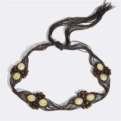  Bohemia wind resin Beads weave belt ethnic style woman rope
