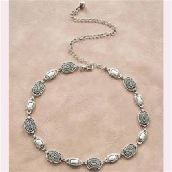 OE carving retro chain lady Metal elegant classic