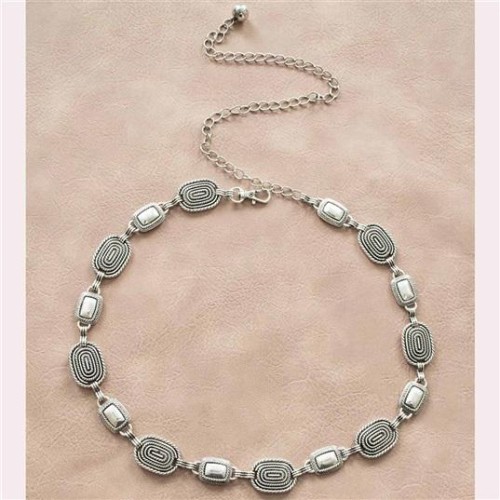 OE carving retro chain lady Metal elegant classic