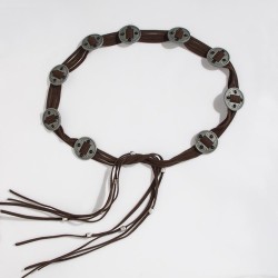  wind mosaic Beads retro fitting belt Round Bohemia wind velvet surface fashio..
