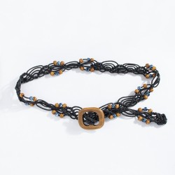 Bohemia rope weave ethnic style handmade woman belt leisure wind fine buckle r..