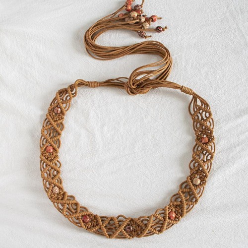 Bohemia wind rope weave ethnic style handmade woman belt leisure wind fine rope