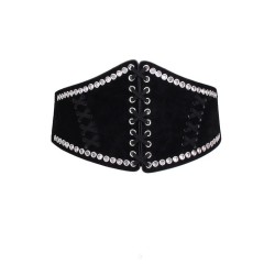 occidental style deer leather velvet super width eyes Girdle belt Tightness la..