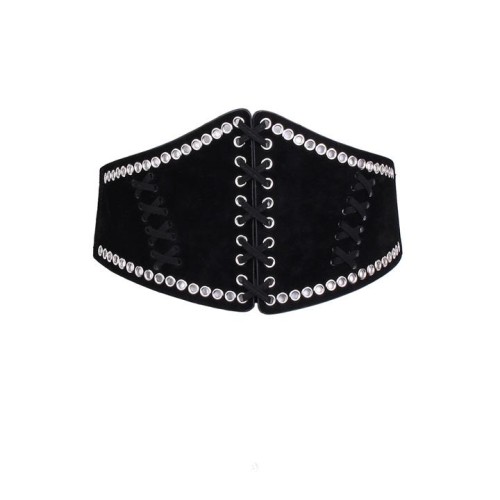 occidental style deer leather velvet super width eyes Girdle belt Tightness lady velvet surface width belt