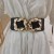 gold buckle belt woman width ornament Coat sweater belt elasticity brief all-Purpose Girdle accessories black
