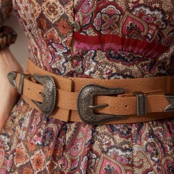  wind retro buckle Tightness width Girdle occidental style fashion Cowboy woma..