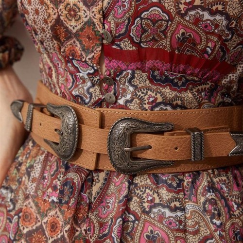  wind retro buckle Tightness width Girdle occidental style fashion Cowboy woman Girdle
