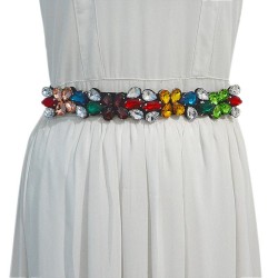 occidental style women belt fashion fashion diamond mosaic ornament elasticity..