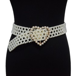  lady belt atmospheric leisure love buckle ornament Pearl width belt big