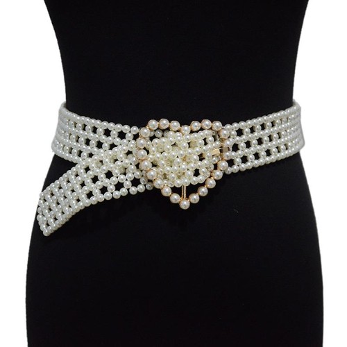  lady belt atmospheric leisure love buckle ornament Pearl width belt big