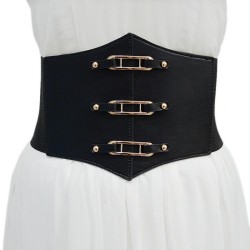  occidental style lady belt ornament Metal buckle elasticity Tightness belt wi..