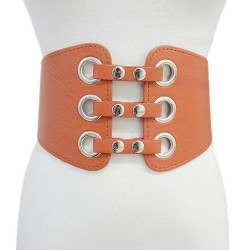  women belt leisure ornament Imitation leather punk width Girdle Tightness bel..