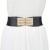 lady autumn Winter belt brief ornament Pearl diamond mosaic buckle Imitation leather elasticity Tightness bel