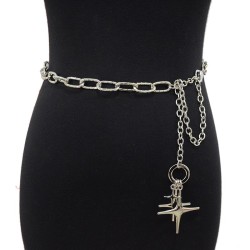  occidental style women belt leisure punk wind ornament meteor buckle Metal ch..