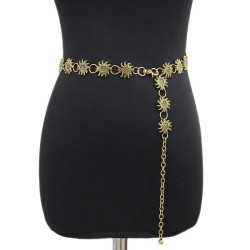  occidental style women belt leisure ornament sun buckle retro Metal chain cha..