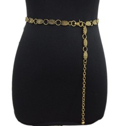  occidental style lady belt leisure retro bronze ornament crown Metal chain Me..