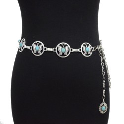  women belt leisure ornament butterfly retro Metal chain chain accessories