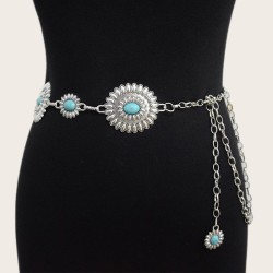 ( Style 1) summer new lady belt leisure ornament atmospheric retro wind Metal buckle chain chain accessories