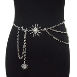 summer women belt all-Purpose leisure day Moon buckle ornament Metal chain cha..