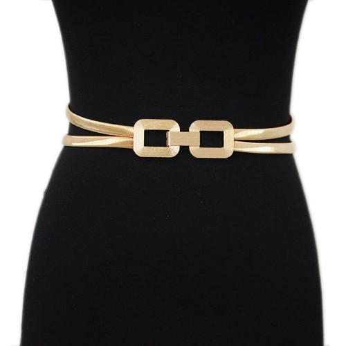  gold Double elasticity women belt buckle lady leisure Metal chain big