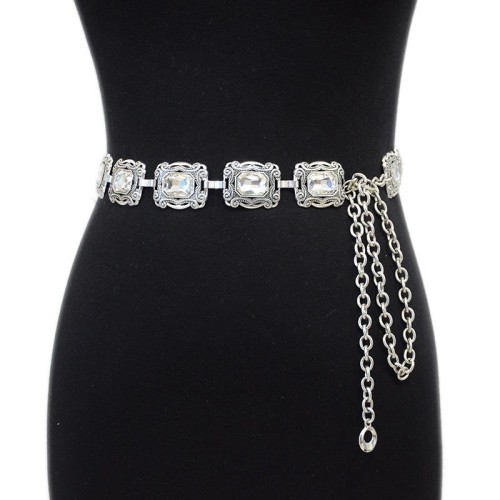  lady belt leisure retro carving ornament crystal Metal chain chain