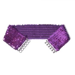 (60-80cm)(purple) occidental style lady sequin Girdle  women shine ornament Gi..