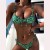 occidental style belt bikini sexy pure color Split  lady Swimsuit set