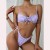 sexy Split  bikini occidental style lady Swimwear braid triangle bag Swimsuit